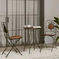 Detailed information about the product Mosaic Bistro Set Terracotta Iron and Ceramic