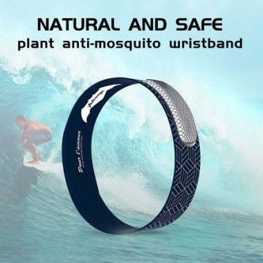 Mosquito Insect & Bug Repellent Wristband - Waterproof Outdoor Pest Repeller Bracelet With Natural Essential Oils (blue)