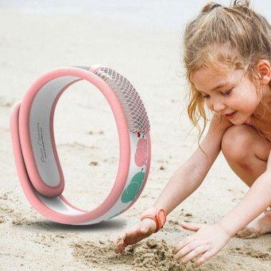 Mosquito Insect & Bug Repellent Wristband - Waterproof Outdoor Pest Repeller Bracelet With Natural Essential Oils (pink)