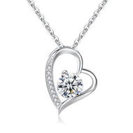 Detailed information about the product Mothers Day Gift Ideas New Hollow Zirconia Love Necklace Female Necklace Card Gift Box