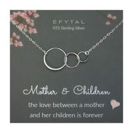 Detailed information about the product Mothers Day Necklace Sterling Silver 3 Circle Necklace Mom Necklace