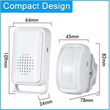 Motion Sensor Doorbell with 2 Sensors 1 Receiver for Enhanced Business Security, Audible Welcome Buzzer for Customer Entry