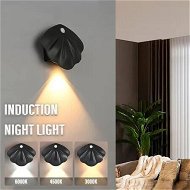 Detailed information about the product Motion Sensor LED Wall Lamp,USB Type-C Night Lighting Wireless For Living Room,Home Staircase Shell Decoration Color Black