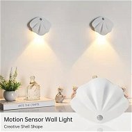 Detailed information about the product Motion Sensor LED Wall Lamp,USB Type-C Night Lighting Wireless For Living Room,Home Staircase Shell Decoration Color White