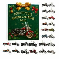 Detailed information about the product Motorcycle Advent Calendar,24 Days Christmas Countdown Calendar,2D Acrylic Pendant Xmas Tree Ornaments,Surprise Gift for Mototcycles Lovers & Riders Boys