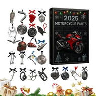 Detailed information about the product Motorcycle Advent Countdown Calendar, 2025 2D Acrylic Pendants Decor Motorbike Parts Countdown Tracks 24 Days of Holiday Fun