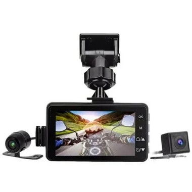 Motorcycle Dash Cam Front Rear Camera Dual Video G Sensor Loop Recording Waterproof Motorbike Driving Recorder