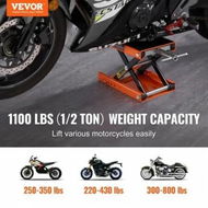 Detailed information about the product Motorcycle Scissor Jack Lift 1100 lbs Wide Deck Hoist Stand for ATVs Bike