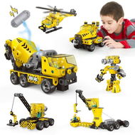 Detailed information about the product Motorized STEM Building Toys 6-in-1 Construction Blocks Toys With Electric Motor 193 Pcs Engineering Toys Gift Age 5+