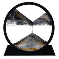 Detailed information about the product Moving Sand Art 3D Dynamic Sand Art Liquid Motion Round Glass 3D Deep Sea Sandscape Relaxing Home And Office Decorations (Black 18cm)