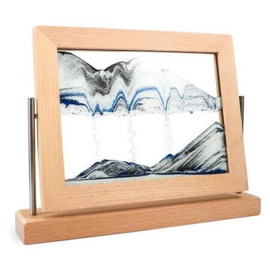 Moving Sand Art Picture Dynamic Sand Picture 3D Sand Art Frame Sandscape Moving Sand Picture for Home and Office Decor, Blue