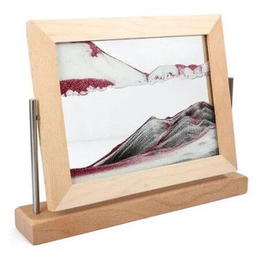 Moving Sand Art Picture Dynamic Sand Picture 3D Sand Art Frame Sandscape Moving Sand Picture for Home and Office Decor, Rose