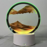 Detailed information about the product Moving Sand Art Picture Round Glass 3D Deep Sea Sandscape in Motion Display Flowing Sand Frame,Desktop Art Toys,Desktop Decorations (Gold)