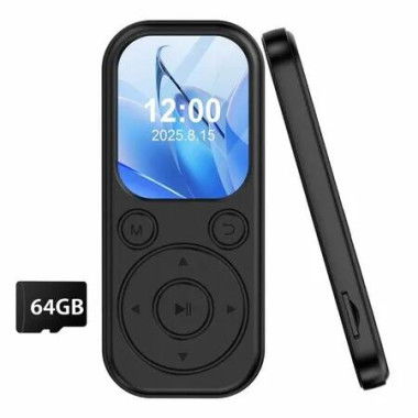 MP3 Players with Bluetooth 64GB TF Card Music Player MP3 & Digital Audio Players with Ultra-HD Screen Recorder E-Book FM Radio