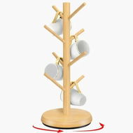 Detailed information about the product Mug Holder Tree,New Upgraded 360 Degree Rotated 8 Hooks Coffee Cup Holder,Wood Coffee Mug Rack Standing (Natural)