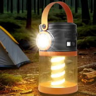 Detailed information about the product Mult-funcational Outdoor Camping Lantern Rechargeable Solar Lamp with Six Light Mode Digital Display Color Orange