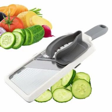 Multi Handheld Mandoline Slicer with Adjustable Stainless Steel Blade, Veggie Cheese Grater, French Fry Cutter for Speedy Slicing Fruits and Vegetables
