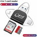 Multi-Port 4 in1 Universal SD TF Card Reader, USB C SD TF Memory Card Reader, Memory Card Reader Multiport Adapter Color Black. Available at Crazy Sales for $14.99