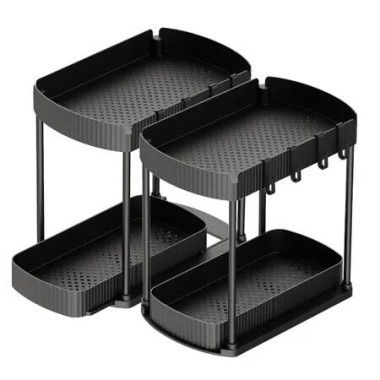 Multi Purpose Pull-Out Storage Organizers,Under Sink/Cabinet Organizers and Storage for Bathroom & Kitchen,2 Packs