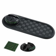 Detailed information about the product Multifunction Car Anti-Slip Mat,Rotatable Anti Skid Car Dashboard Pad with Temporary Parking Numbe,Universal Car Phone Holder (Black Gray)