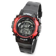 Detailed information about the product Multifunctional Digital Sports Wristwatch With Luminous Hands - Black + Red.