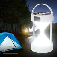 Detailed information about the product Multifunctional Camping Flashlight Rechargeable Solar Hourglass Shape Camping Light for Outdoor and Emergency-White