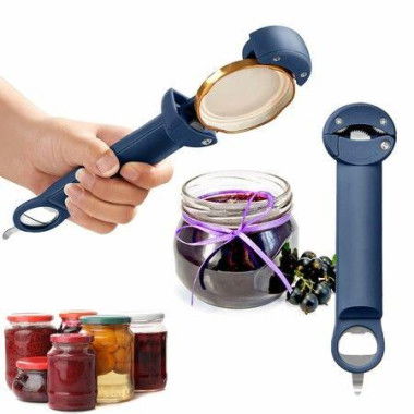 Multifunctional Retractable Bottle Opener,Jar Opener Bottle Opener,Adjustable Multifunctional Can Opener Jar Lid Gripper,for Weak Hands,Senior Arthritis (Blue)