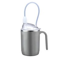 Detailed information about the product Multifunctional Sippy Cup for Elderly Spill Proof, Easy to Grasp Handles,15oz Stainless Steel Sippy Cup with Straw, No Spill Cups for Seniors (Grey)