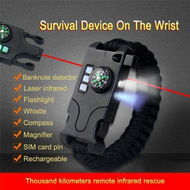 Detailed information about the product Multifunctional Survival Bracelet - Black