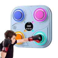 Detailed information about the product Music Boxing Machine, Adjustment No Punching Design RGB Light Rhythm Hitting Light Feedback, Electronic Fitness Boxing Machine For Kids (Blue)