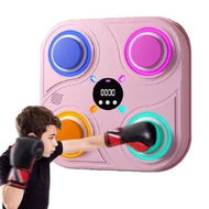 Detailed information about the product Music Boxing Machine, Adjustment No Punching Design RGB Light Rhythm Hitting Light Feedback, Electronic Fitness Boxing Machine For Kids (Pink)