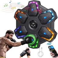 Detailed information about the product Music Boxing Machine,Colorful LED Punching Machine with Gloves,Bluetooth Boxing Music Trainer Wall Mounted,Smart Training Equipment for Men Women(Black)