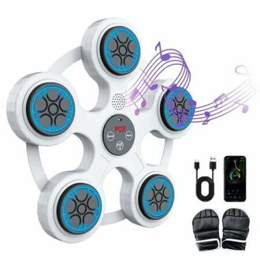 Music Boxing Machine,Smart Bluetooth Wall Mount Boxing Trainer with Gloves Target Workout Equipment for Home,Office,Gym