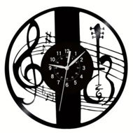 Detailed information about the product Music Guitar Vinyl Records Wall Clock Music Notes Round Clocks Guitar Gifts for Musician Men 12 Inch Music Party Decor