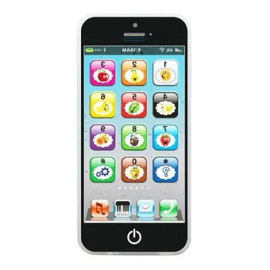 My First Own Cell Phone: Play to learn,touch screen with 8 functions and dazzling LED lights (Black)