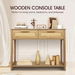 Narrow Console Table Hallway Sofa Couch Side Entryway Entrance End Accent TV Stand Home Living Bedroom Furniture Oak with Rattan Storage Drawers Shelf. Available at Crazy Sales for $99.95