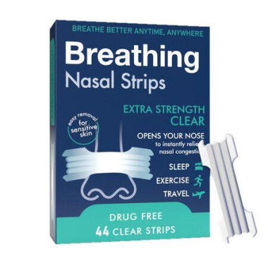 Nasal Strips,Breathing Nasal Strips for Better Breath in Sleep and Sport,Anti Snoring Devices 44 Clear Strips