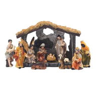 Detailed information about the product Nativity Scene Figurine Jesus Manger Set Resin Crafts Table Window Sill Decoration Ornaments Religious Gifts 20.5x6.5x15.5cm