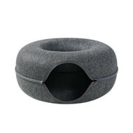 Detailed information about the product Natural Felt Pet Cat Tunnel Nest Bed Funny Round Felt Pet Nest Small Dogs Pet Supplies (Deep Grey)