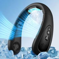 Detailed information about the product Neck Air Conditioner, 5000mAh Portable Neck Fan with Semiconductor Cooling Airflow Bladeless USB Rechargeable 3 Speed Personal Fan, Black