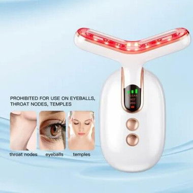 Neck Face Massager, Multifunctional Facial Massager, Rechargeable Sculpting Tool for Skin Care and Double Chin with Vibration(White)