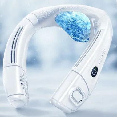 Neck Fan Portable Air Conditioners Personal Fans with Cooling Plate Rechargeable 3D Airflow Wearable LED Screen 3 Modes for Outdoor Travel Indoor