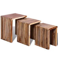 Detailed information about the product Nesting Table Set 3 Pieces Reclaimed Teak