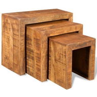 Detailed information about the product Nesting Table Set 3 Pieces Solid Mango Wood