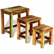 Detailed information about the product Nesting Table Set 3 Pieces Vintage Reclaimed Wood