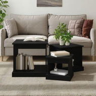 Detailed information about the product Nesting Tables 3 Pcs Black Engineered Wood