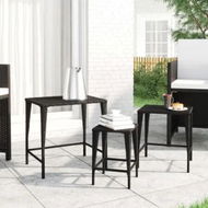 Detailed information about the product Nesting Tables 3 pcs Black Poly Rattan