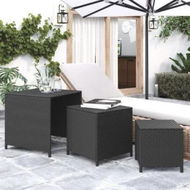 Detailed information about the product Nesting Tables 3 pcs Black Poly Rattan