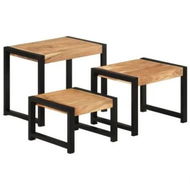 Detailed information about the product Nesting Tables 3 pcs Solid Wood with Sheesham Finish