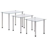 Detailed information about the product Nesting Tables 3 pcs Transparent Tempered Glass